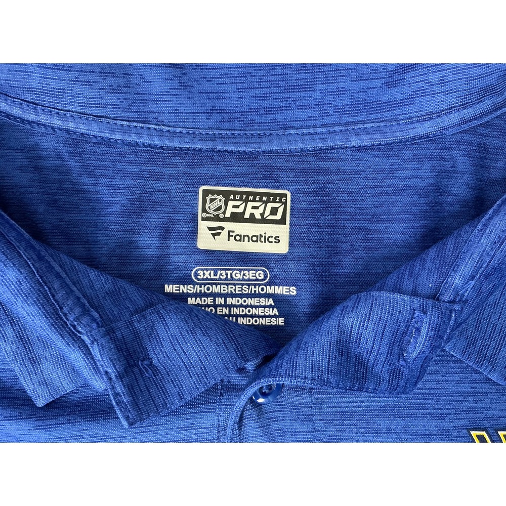 Fanatics NHL St. Louis Blues Men's 3XL Blue Authentic Pro Polo Shirt - Picture 5 of 8
